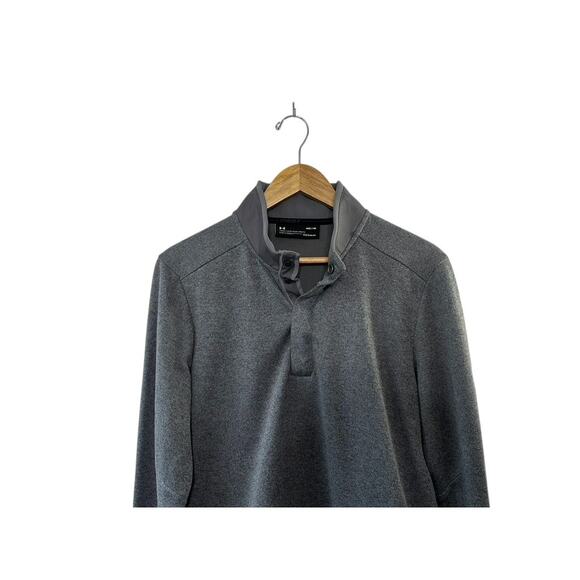 Under Armour GOLF ColdGear Loose Fit Gray 1/4 Snap Long Sleeve Pullover Shirt M - Picture 3 of 5